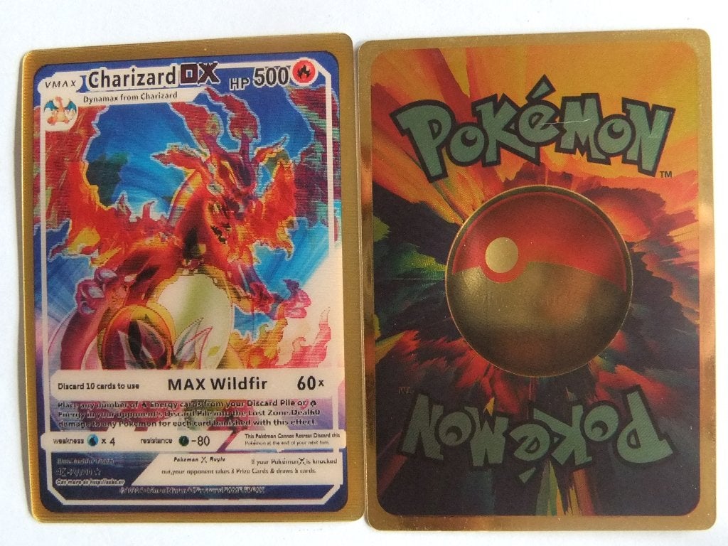 Pokémon VMAX Charizard DX Goudkleuriger 3D Kaart, Verzenden, Zo goed als nieuw, Losse kaart