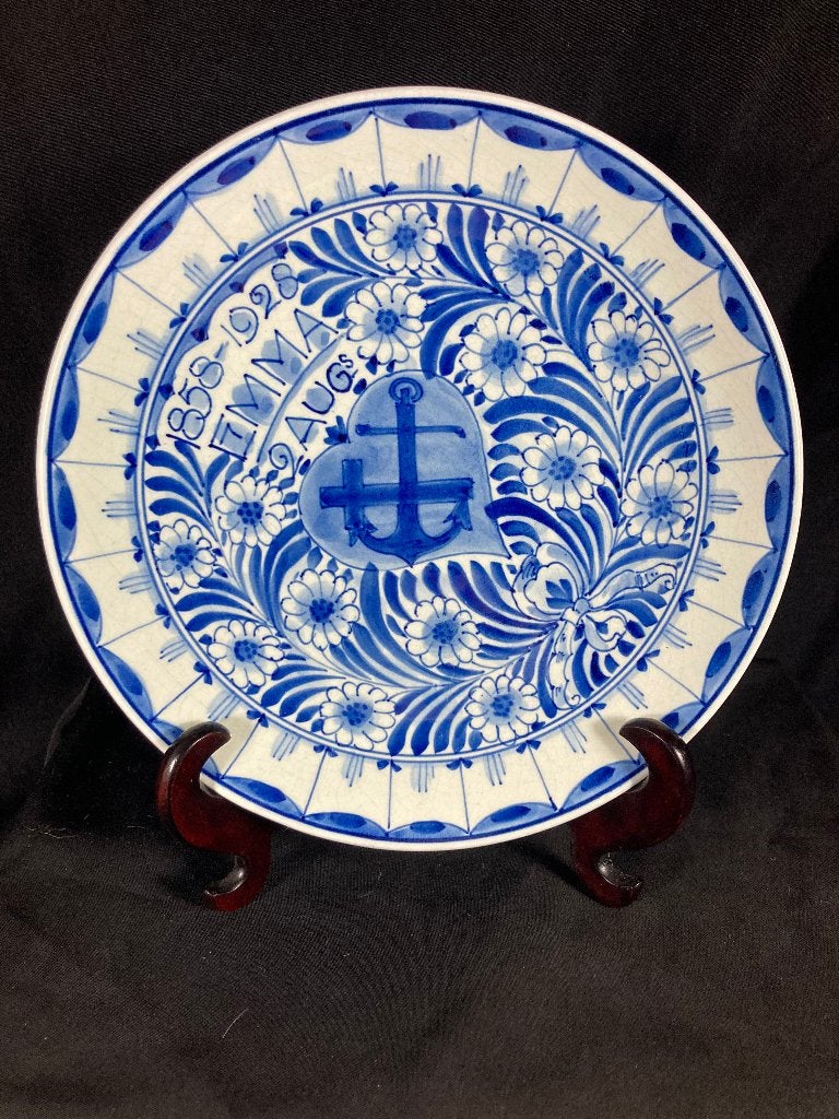 Porceleyne Fles wandbord Emma 1858-1928, --, Overige typen, Ophalen of Verzenden, Zo goed als nieuw