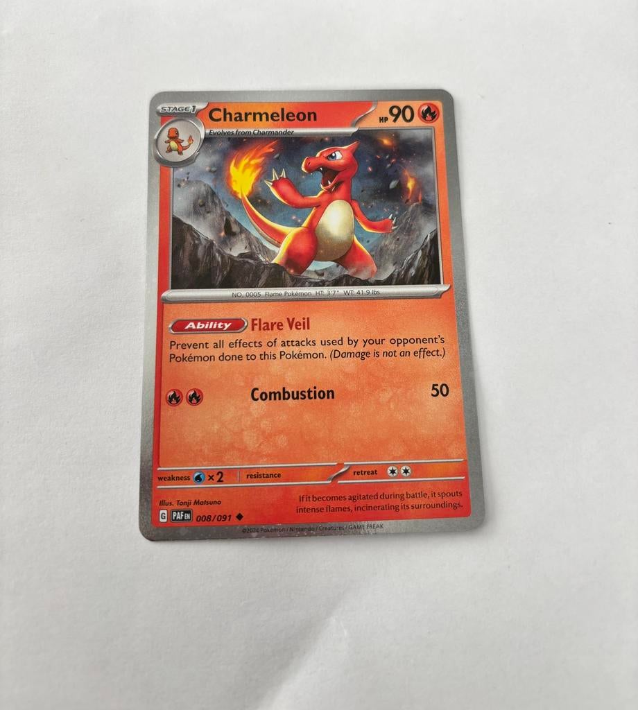 Pokemon Charmeleon 008/091 PAF Holo, Hobby en Vrije tijd, Verzamelkaartspellen | Pokémon, Ophalen of Verzenden, Nieuw, Losse kaart