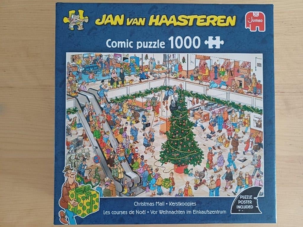 Jan van Haasteren Kerstkoopjes Comic Puzzel 1000 stukjes, Ophalen of Verzenden, 500 t/m 1500 stukjes, Zo goed als nieuw, Legpuzzel