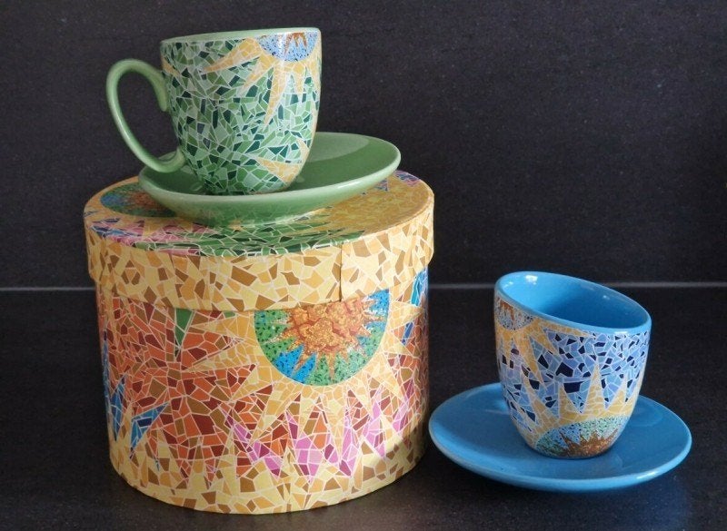 Giordano di Ponzano espresso kop en schotels Collectors Item, Verzamelen, Ophalen of Verzenden, Nieuw, Porselein, Kop en/of schotel