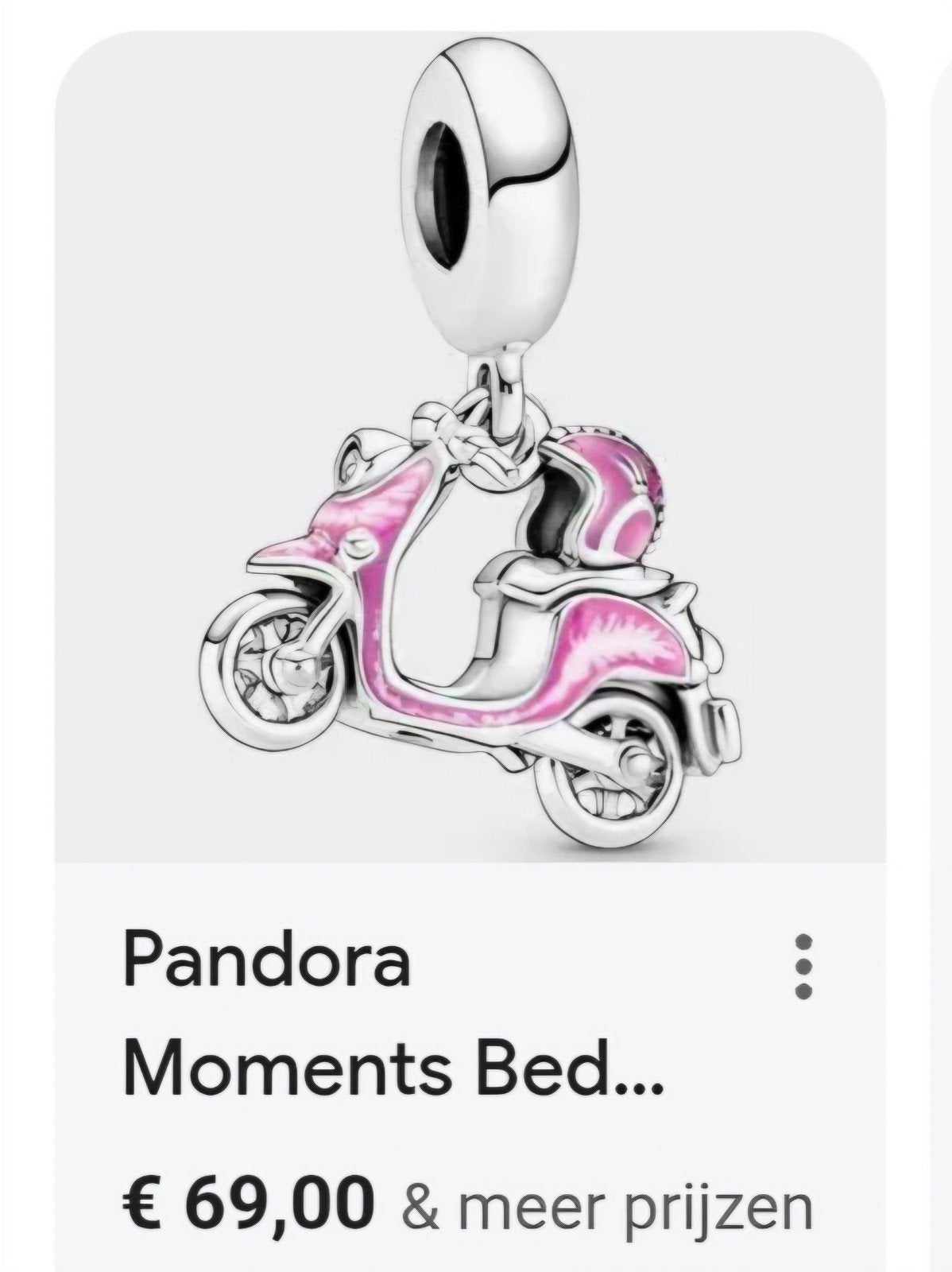 pandora roze scooter, Ophalen of Verzenden, Zo goed als nieuw, Zilver, Pandora