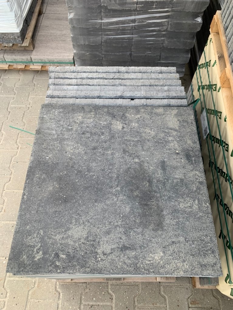 Budget terrastegel 60x60x4 cm Grijs/Zwart - J&W 10, Tuin en Terras, Ophalen, Nieuw, 10 m² of meer, Nvt