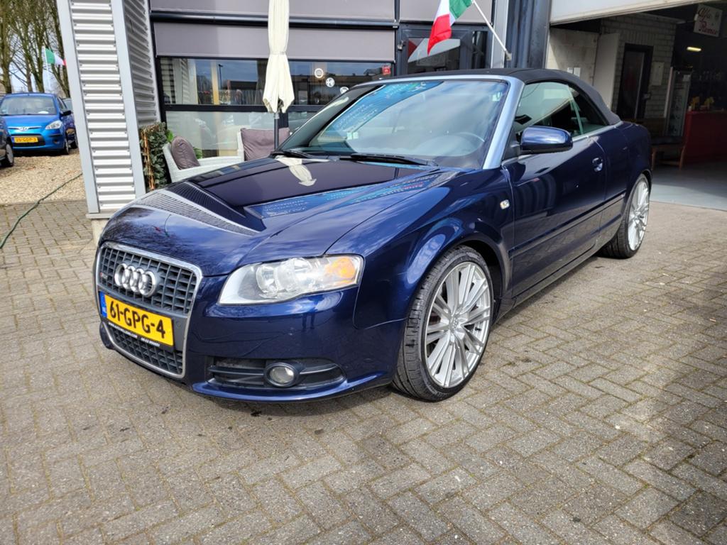 Audi A4 2.0 Tfsi S-line Cabrio AUT 2007 Blauw,nieuwe apk, Auto's, Audi, Zwart, 4 cilinders, Bedrijf, Geïmporteerd