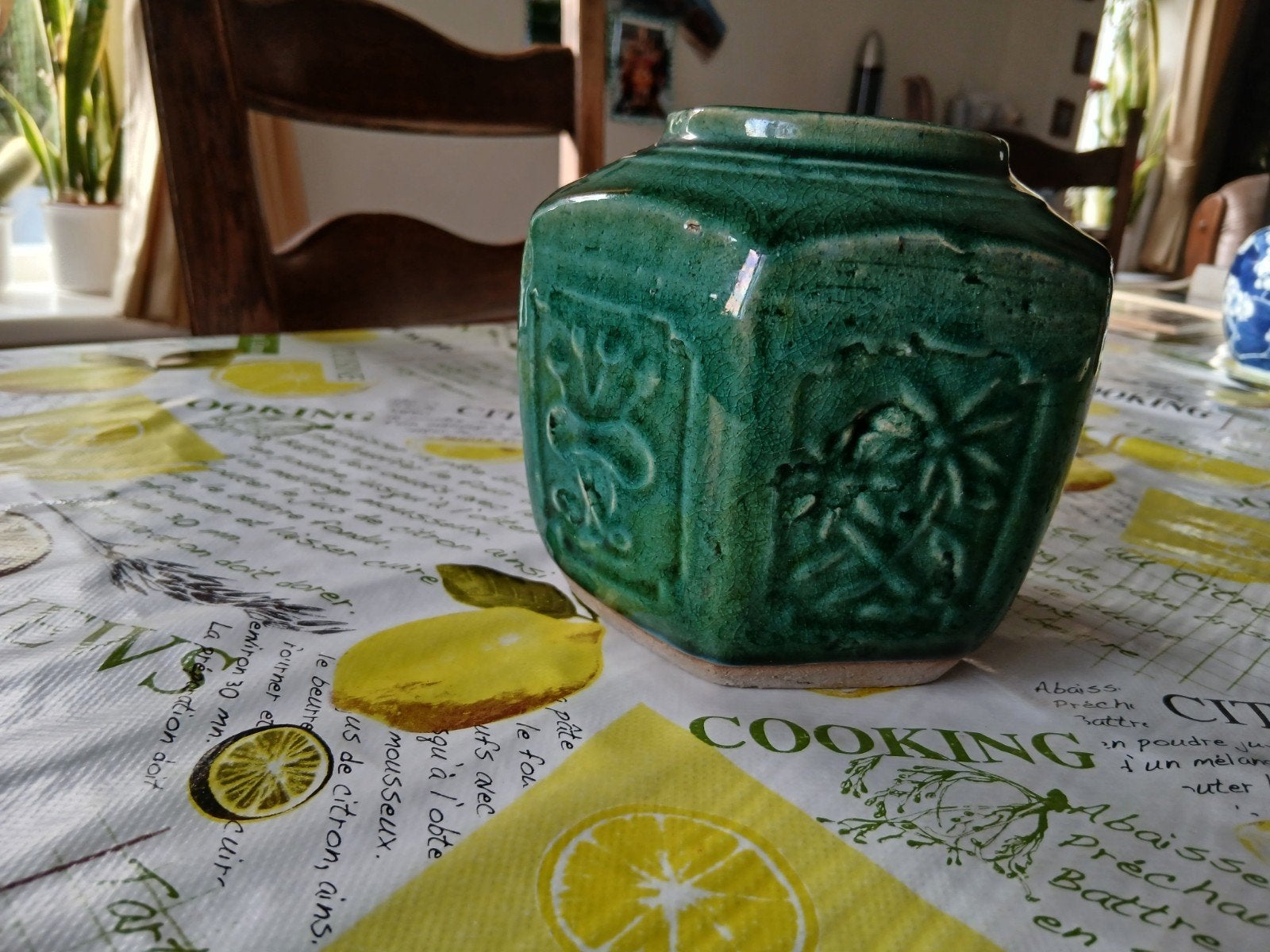 oude Chinese gemberpot hoogte 12 cm, Ophalen of Verzenden