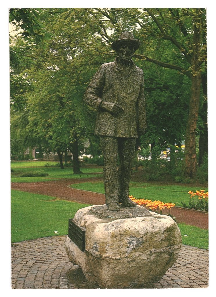 41069 Nuenen 80+ N Br Standbeeld Vincent van Gogh Gelopen, Verzamelen, Ophalen of Verzenden, 1980 tot heden, Gelopen, Noord-Brabant