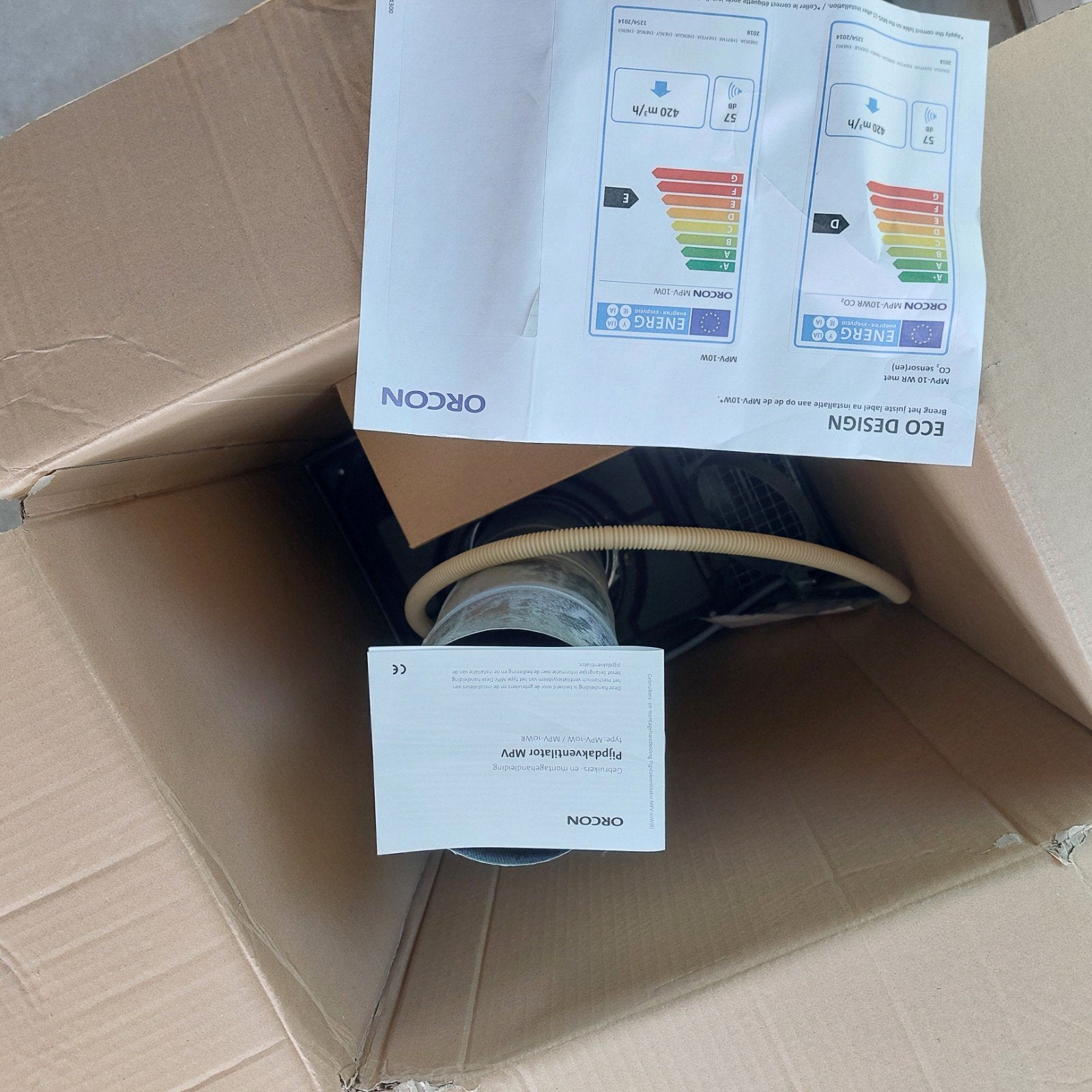 Orcon Pijpdakventilator MPV-10WR - Nieuw in doos, Doe-het-zelf en Verbouw, Ventilatie en Afzuiging, Ophalen of Verzenden, Nieuw