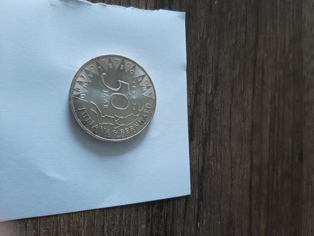 Zilveren 50 gulden Juliana & Bernhard 1987 - Gebruikte staat, Postzegels en Munten, Munten | Nederland, Ophalen of Verzenden