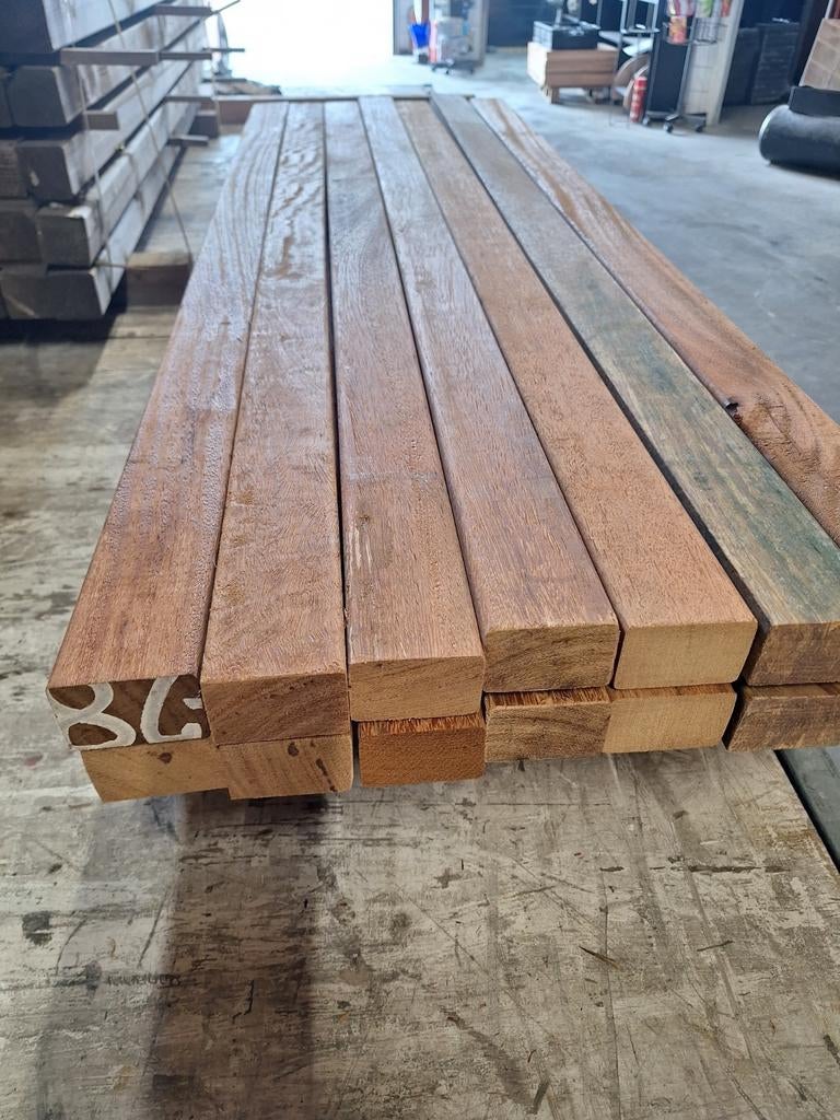 Hardhout regels 65x44 mm geschaafd, Ophalen, Palen, Nieuw, Hardhout