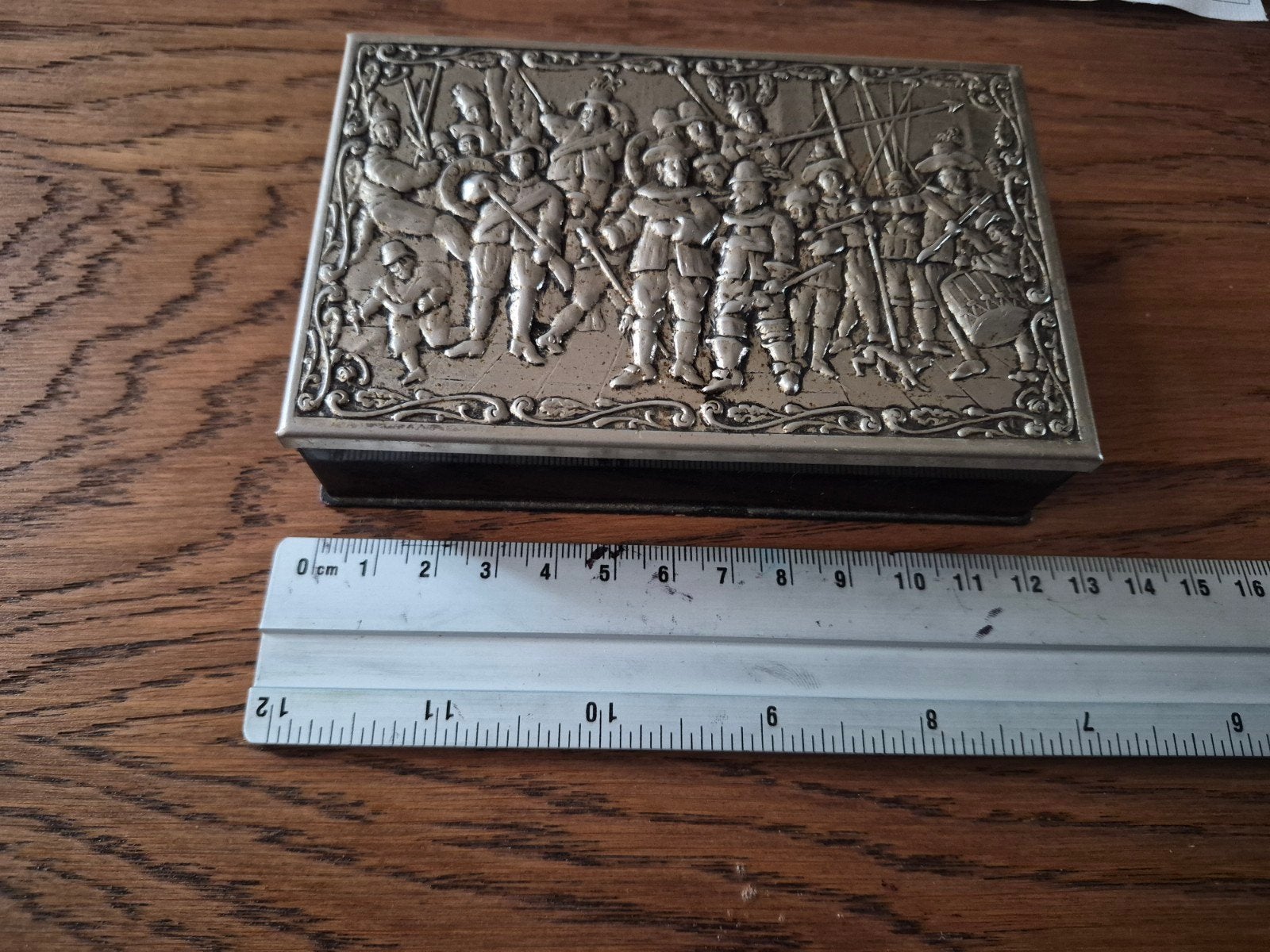 Vintage doosje met De Nachtwacht reliëf, Antiek en Kunst, Ophalen of Verzenden