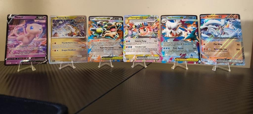 Pokémon kaarten set - Mew V, Tatsugiri ex, Raging Bolt, Resh, Ophalen of Verzenden, Zo goed als nieuw, Meerdere kaarten