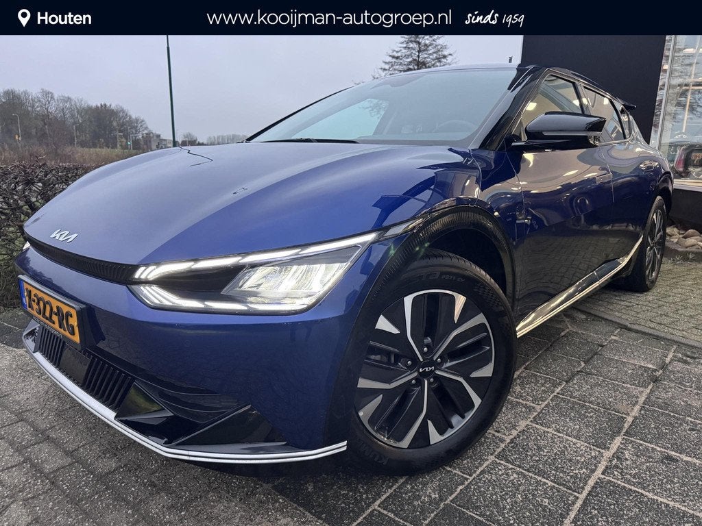 Kia EV6 Plus 77.4 kWh 1.600 Trekgewicht!, BTW-Auto, Warmtepo, Automaat, 228 pk, Achterwielaandrijving, Blauw