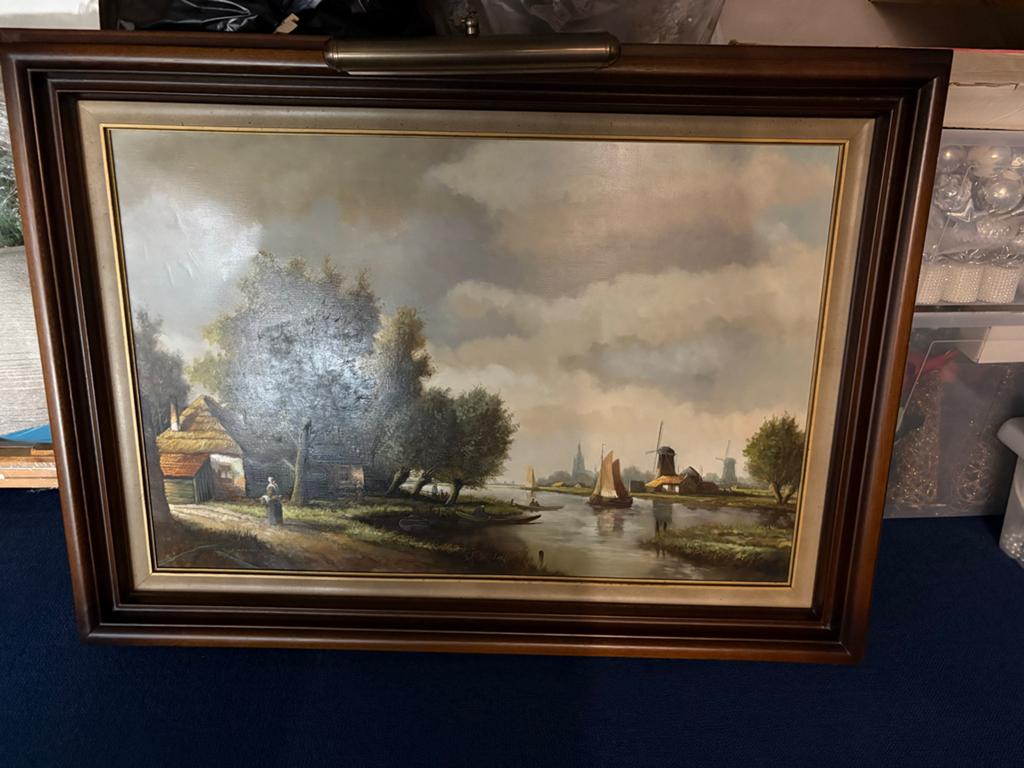 Schilderij Gerard van Woudenberg - Hollands Landschap, Antiek en Kunst, Kunst | Schilderijen | Klassiek, Ophalen