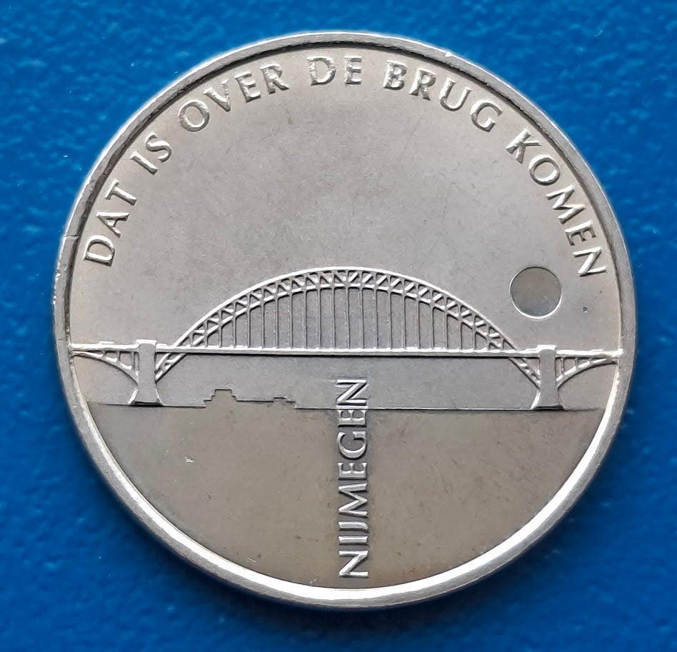 1 Kroon 2005 - Nijmegen 2000-jarig bestaan, De Brug, Postzegels en Munten, Penningen en Medailles, Verzenden, Overige materialen