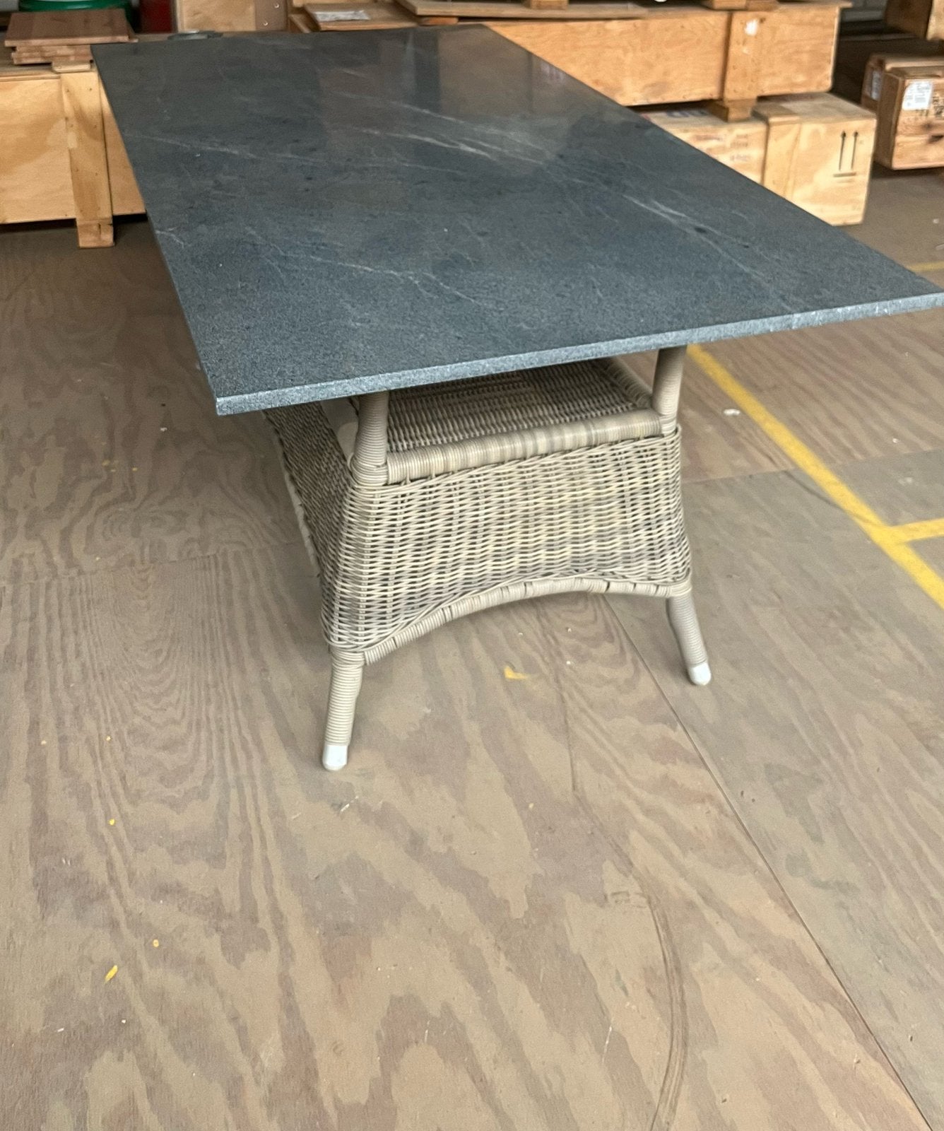 Mooie Tuintafel te koop met granieten blad, Ophalen of Verzenden, Zo goed als nieuw, Rechthoekig, Kunststof