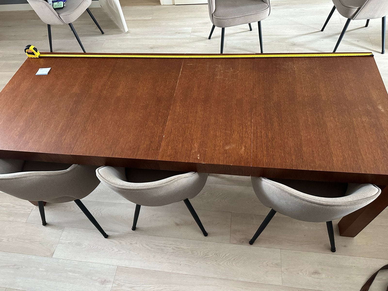 Uitschuifbare eettafel - 135 - 180 - 225 cm, Ophalen, Gebruikt, 200 cm of meer, 50 tot 100 cm