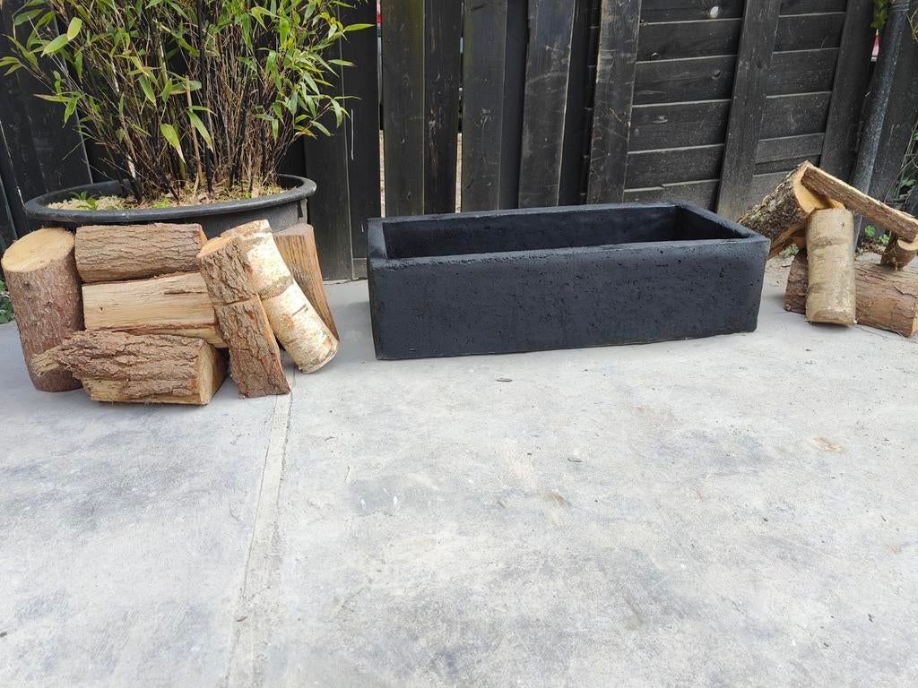 Mooie langwerpige betonnen trog waterbak ornament winterhard, Tuin en Terras, Bloembakken en Plantenbakken, Ophalen, Rond