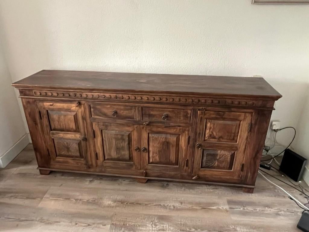 Koloniale dressoirkast 200x47x90, Huis en Inrichting, Kasten | Dressoirs, Ophalen, Gebruikt, Met deur(en), Koloniaal