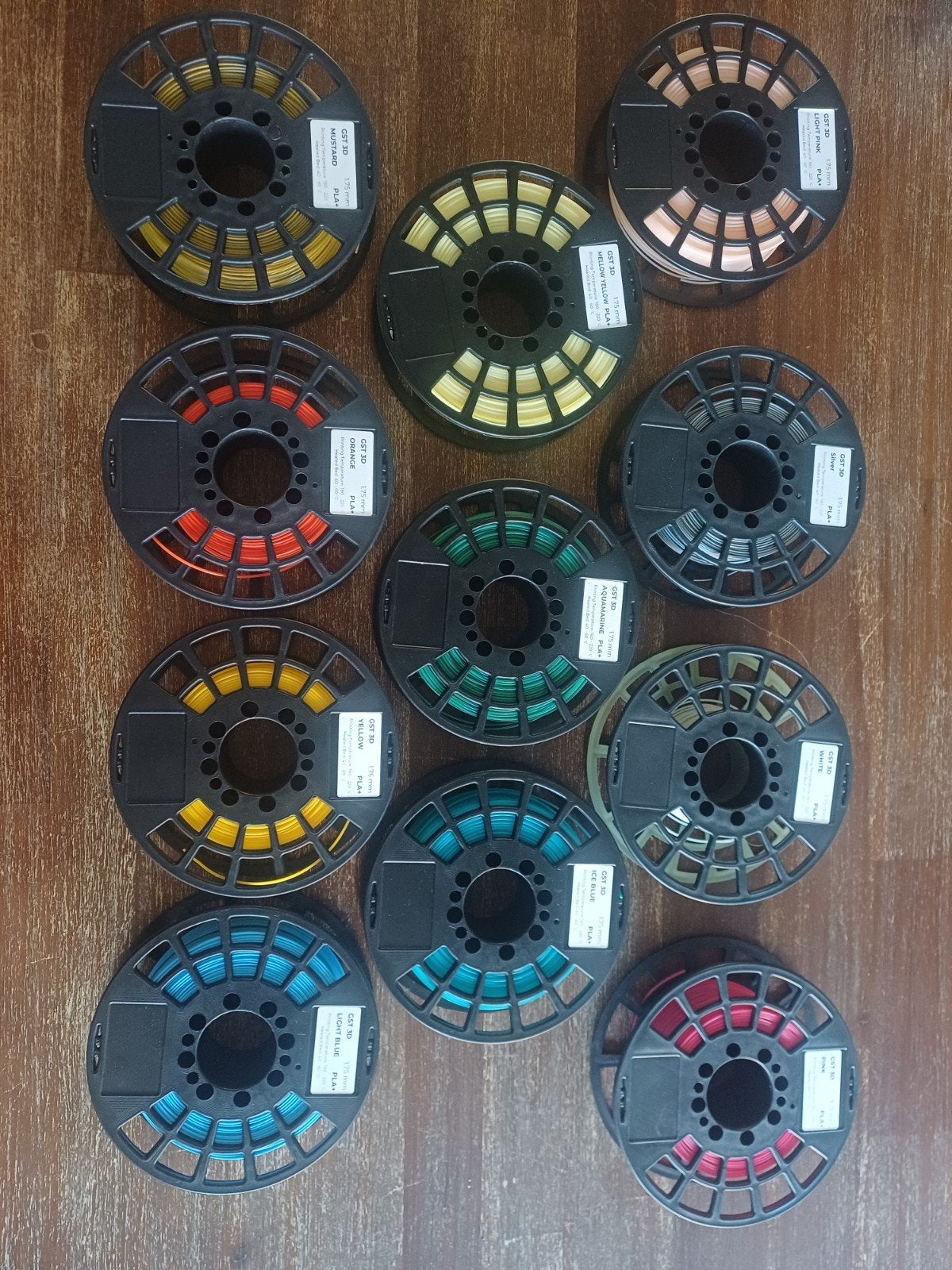 11 rollen PLA+ filament, diverse kleuren, gedeeltelijk gebru, Computers en Software, Ophalen of Verzenden, Gebruikt, Filament