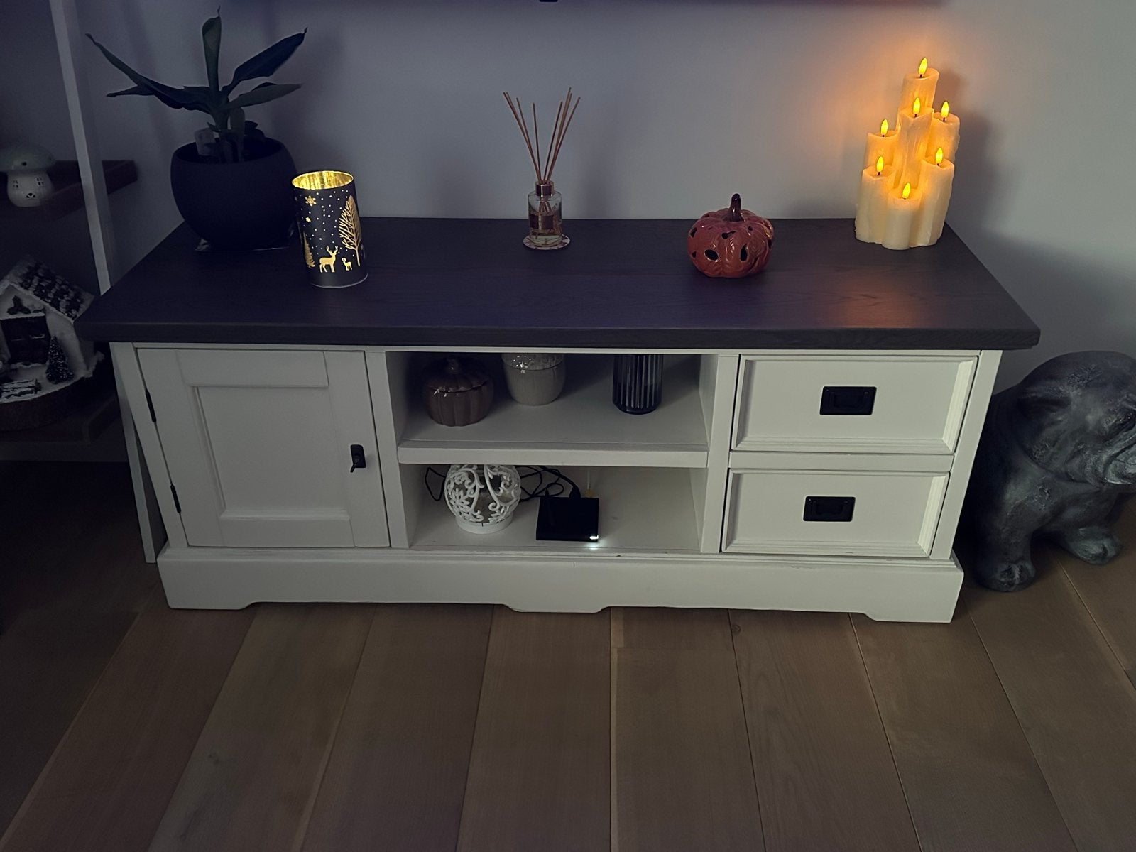Stijlvol TV-meubel met opbergruimte, Ophalen, Gebruikt, 100 tot 150 cm, Minder dan 100 cm