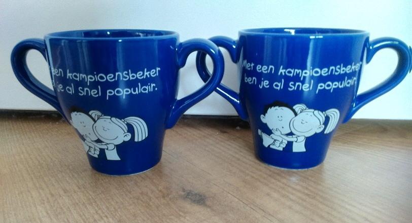 blue band mokken en bekers,  nu € 2,00 per stuk, Ophalen, Nieuw, Overige stijlen, Kop(pen) en/of Schotel(s)