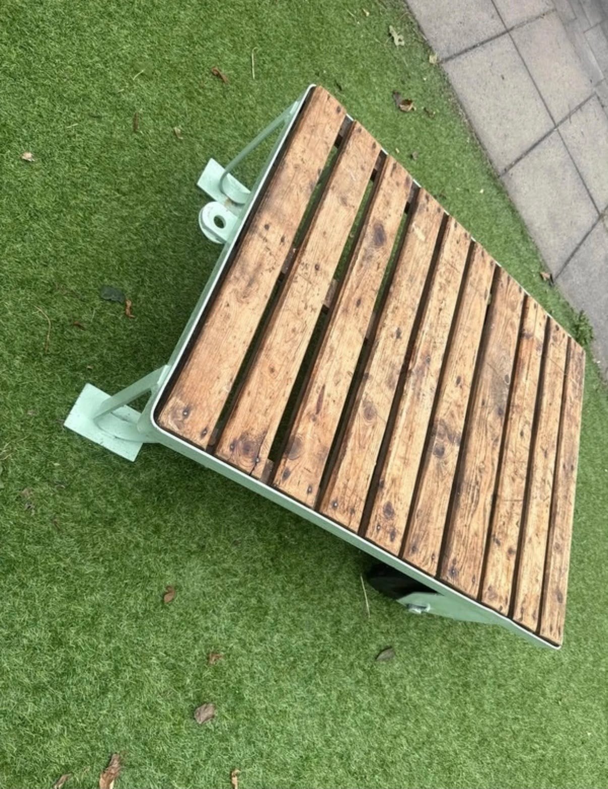Vintage houten salontafel met wielen, Gebruikt, 50 tot 100 cm, Vintage, 50 tot 100 cm