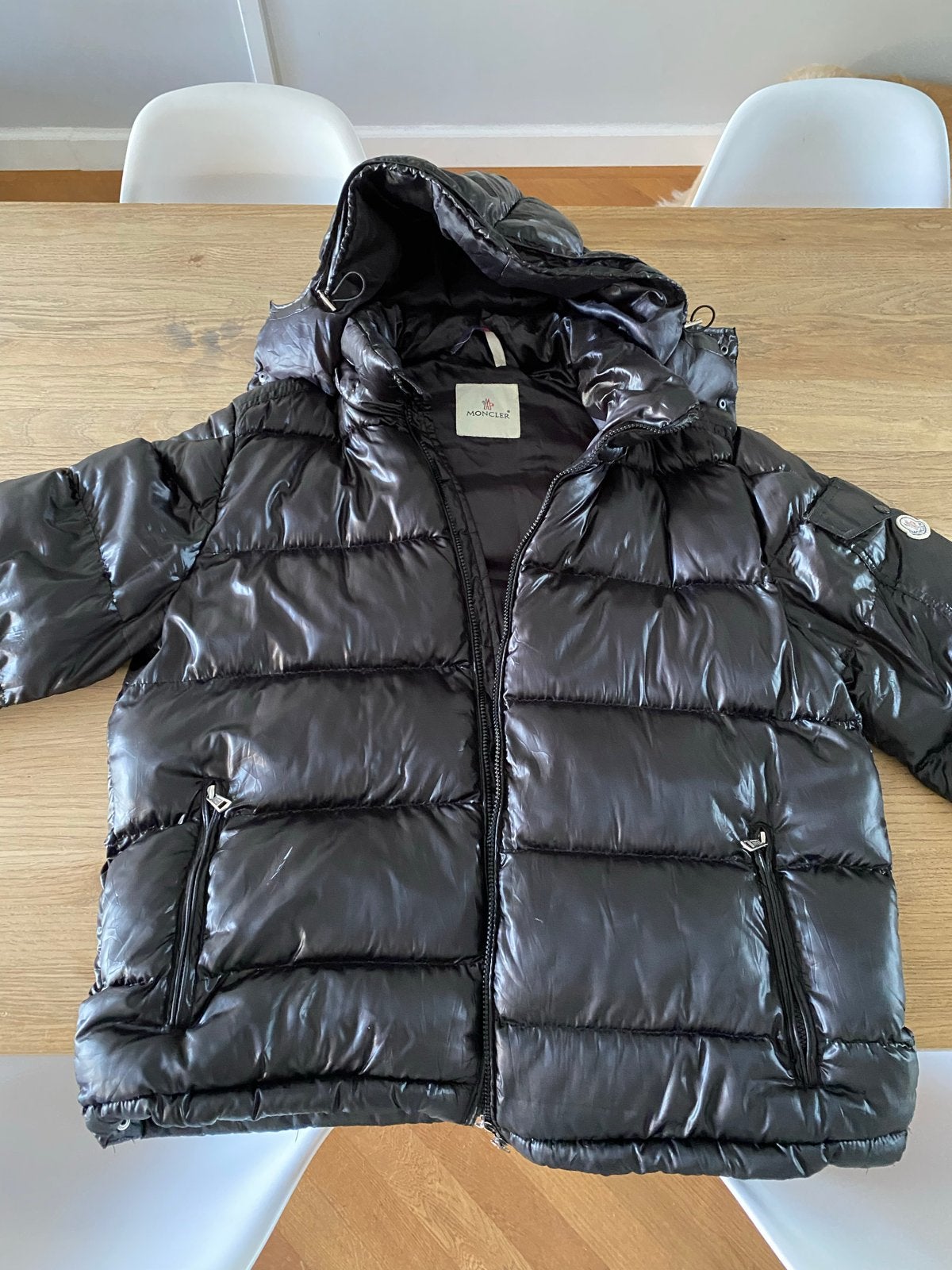 Moncler Puffer Jas Zwart - Maat 5 (XL), Ophalen of Verzenden, Zo goed als nieuw, Maat 56/58 (XL), Zwart