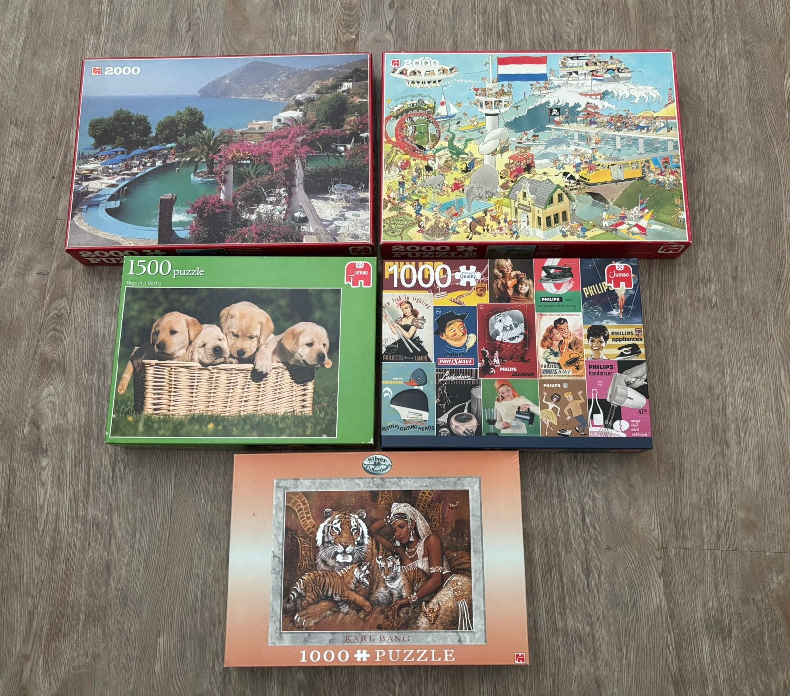 Diverse Jumbo puzzels, 1000-1500-2000 stukjes, Ophalen of Verzenden, Meer dan 1500 stukjes, Gebruikt, Legpuzzel