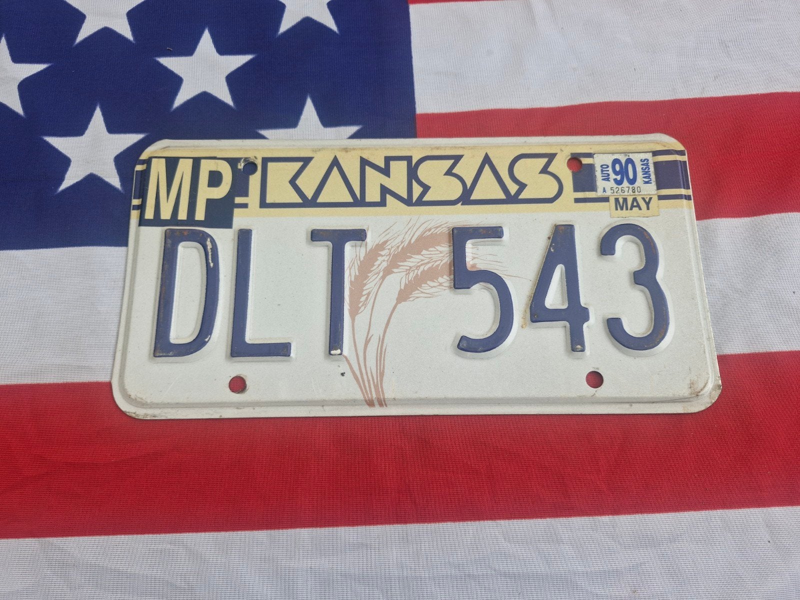 Kentekenplaat Kansas USA Nummerplaat nummerbord License VS, Verzenden, Gebruikt, Auto's