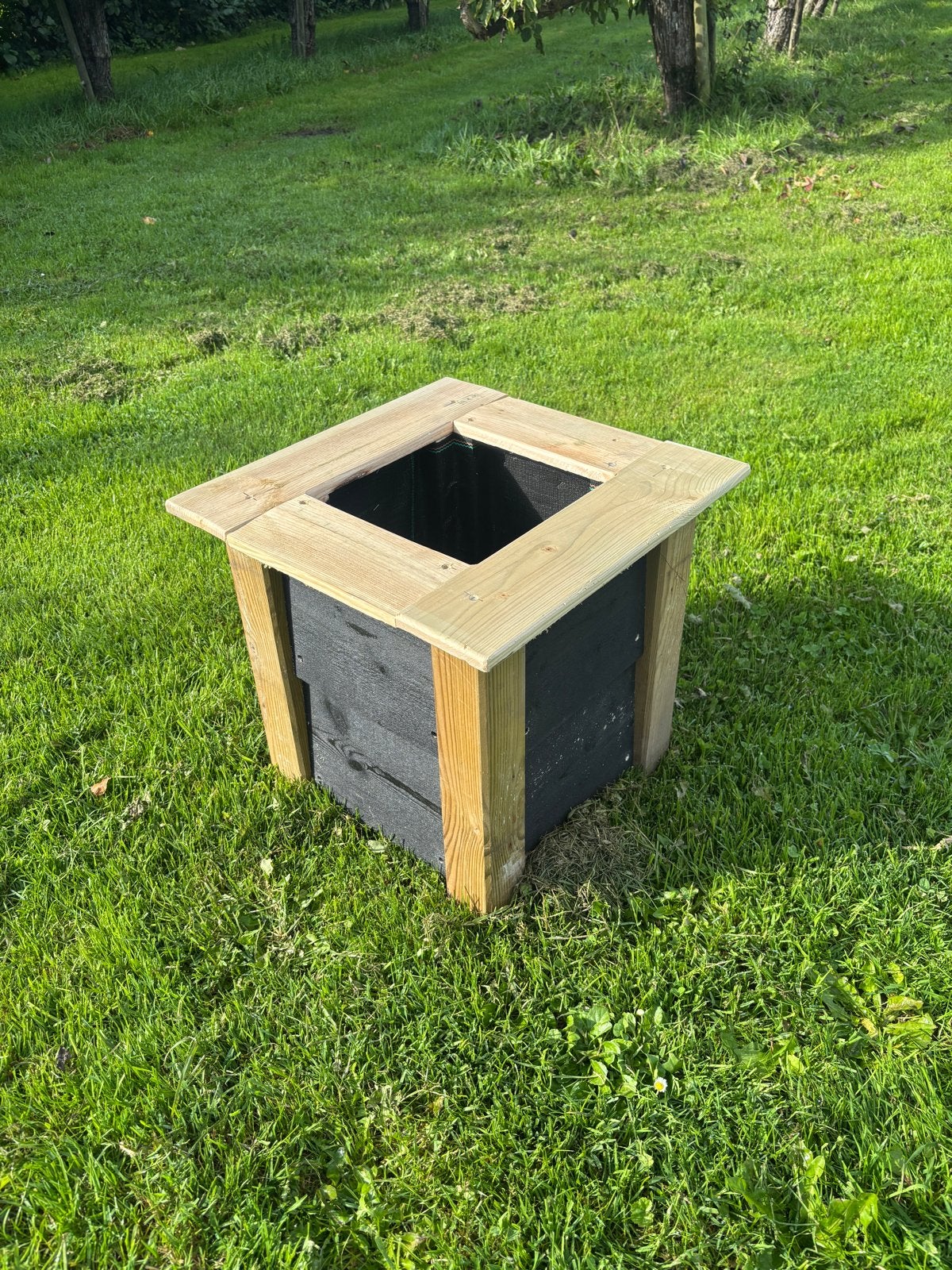 Houten plantenbak voor tuin of balkon, Tuin en Terras, Ophalen, Minder dan 60 cm, Vierkant, Nieuw