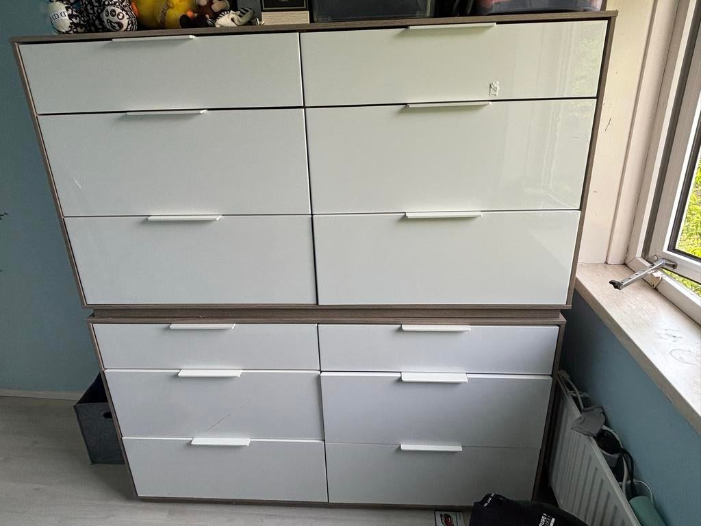 Ikea ladekasten dressoir - 2 gestapeld, snel ophalen!, Huis en Inrichting, Kasten | Ladekasten, Gebruikt, 100 tot 150 cm, 5 laden of meer