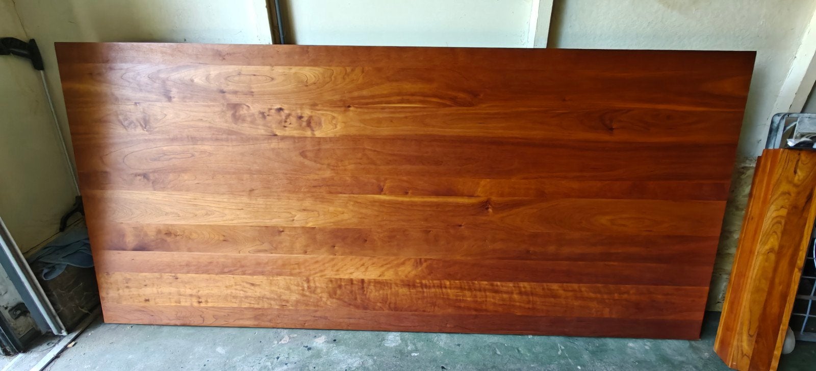 Prachtige kersenhouten tafel 220 cm, Ophalen, 200 cm of meer, 50 tot 100 cm, Zo goed als nieuw