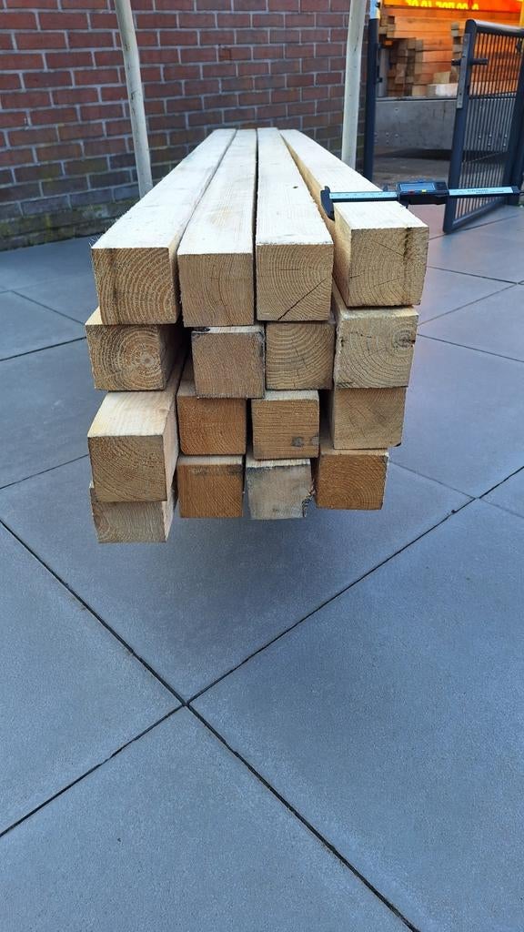 20 dikke houten balken, Tuin en Terras, Palen, Balken en Planken, Ophalen, 180 tot 250 cm, Balken