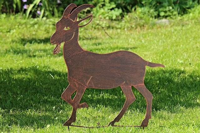 Originele Geit silhouet, tuinsteker, tuinbeeld, bruin, Ophalen of Verzenden, Nieuw, Metaal, Dierenbeeld