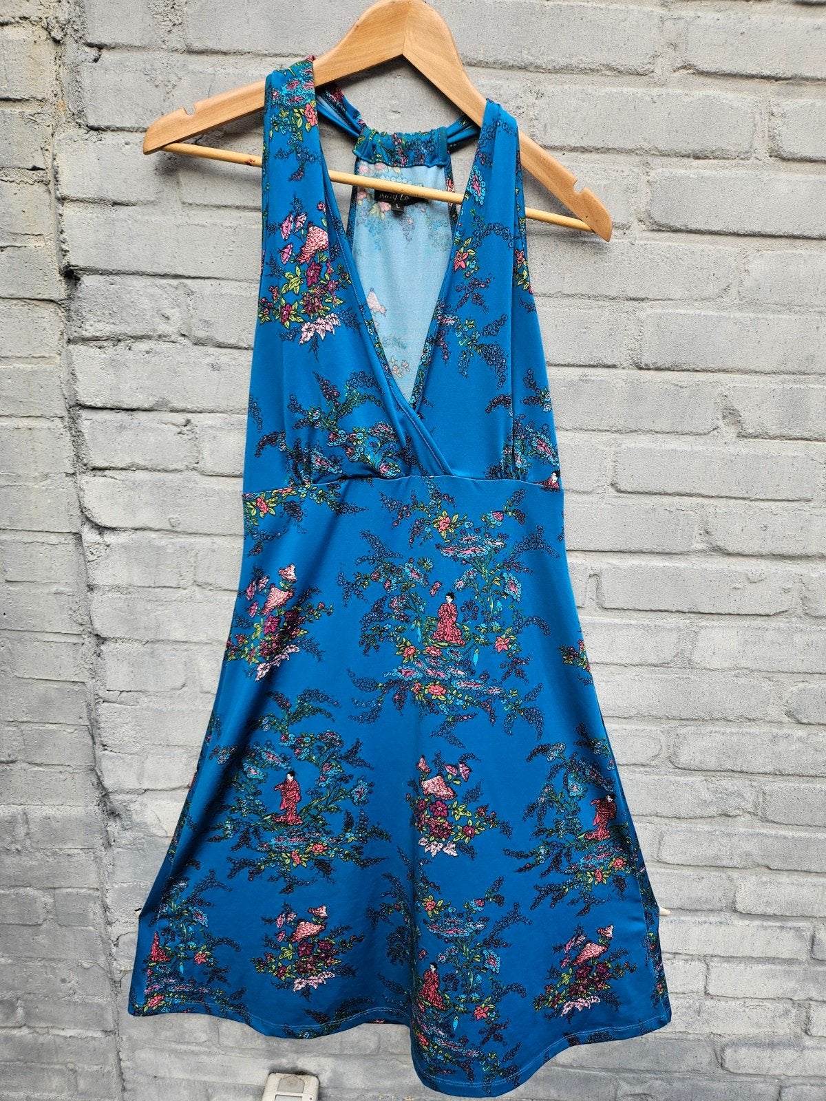 King Louie jurk met bloemenprint, maat L, Kleding | Dames, Blauw, Maat 42/44 (L), Ophalen of Verzenden, Zo goed als nieuw
