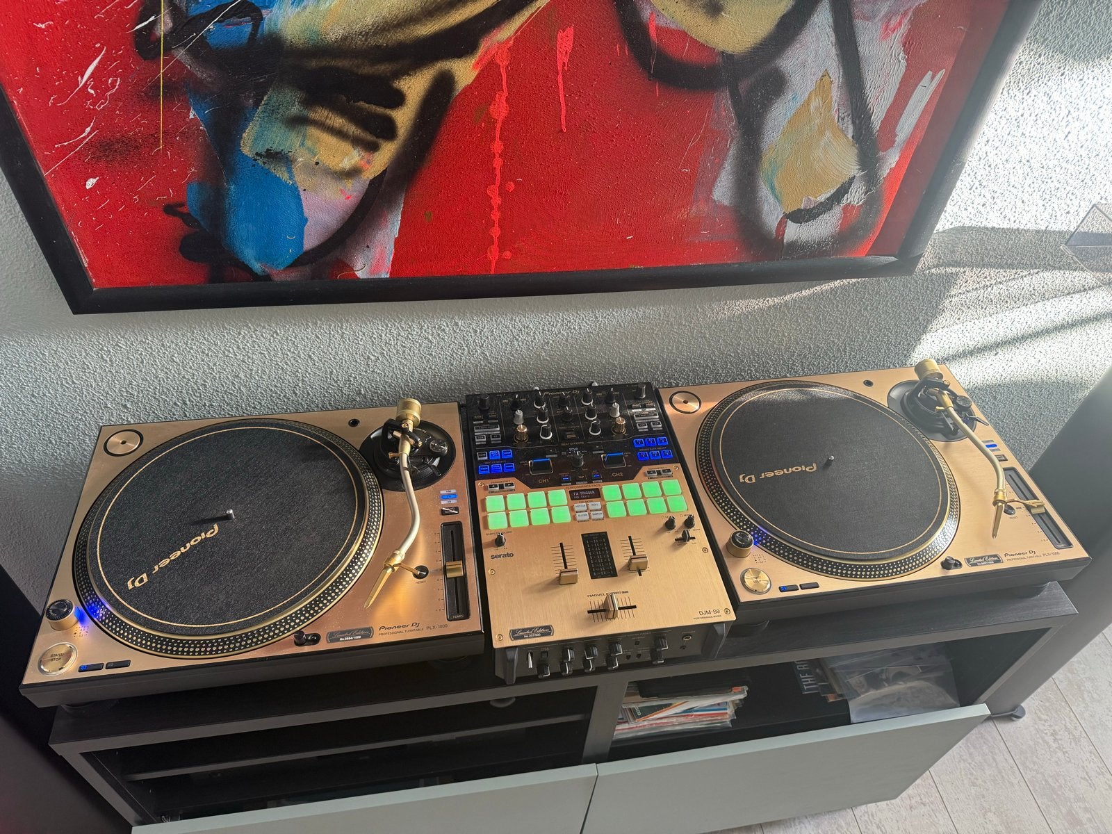 Pioneer gold Limited Edition DJ-set: 2x PLX-1000 & DJM-S9, Ophalen of Verzenden, Zo goed als nieuw, Dj-set, Pioneer