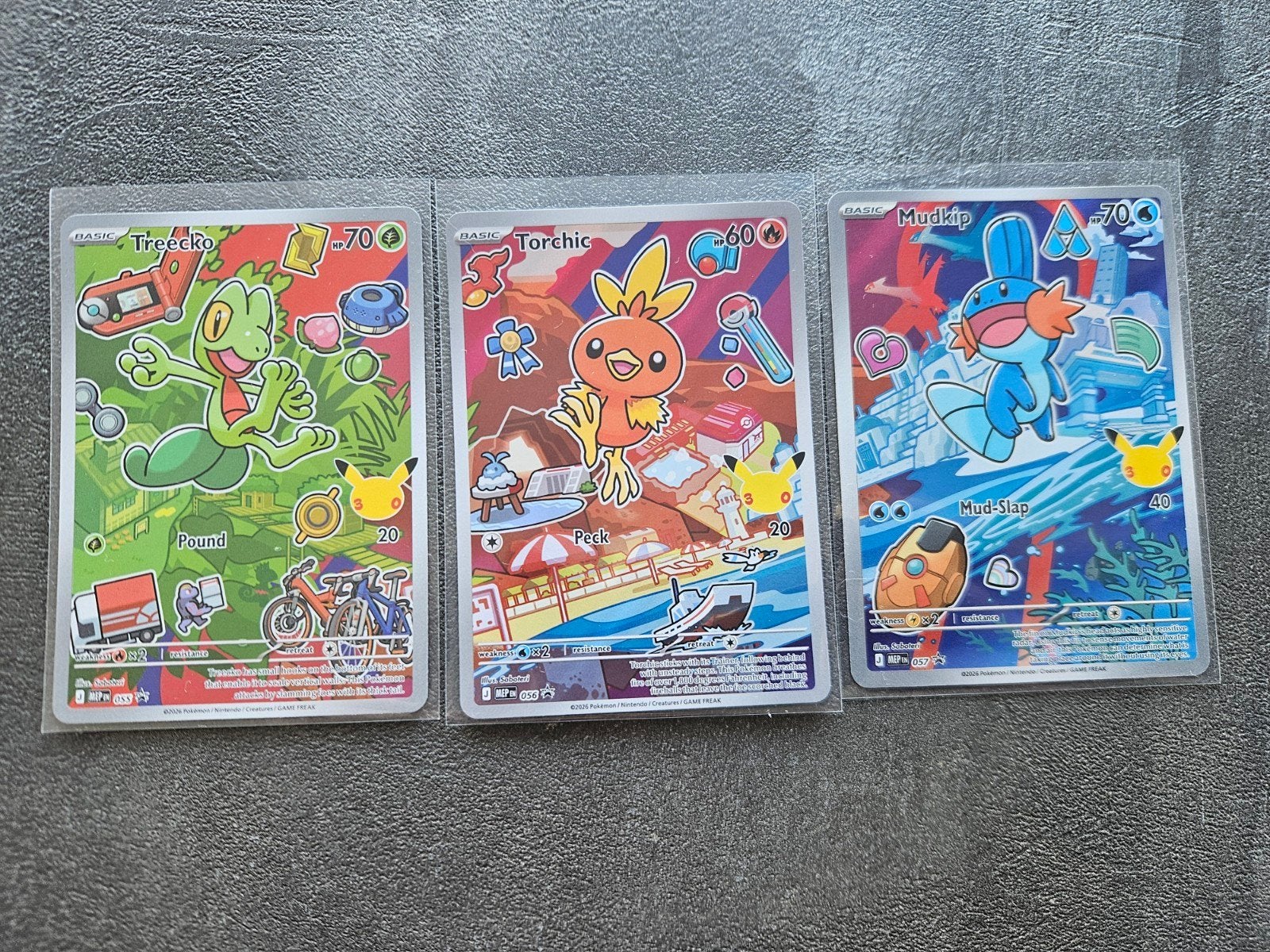 Pokemon First Partner Gen 3 - Lichte beschadiging Treecko, Ophalen of Verzenden, Zo goed als nieuw, Meerdere kaarten