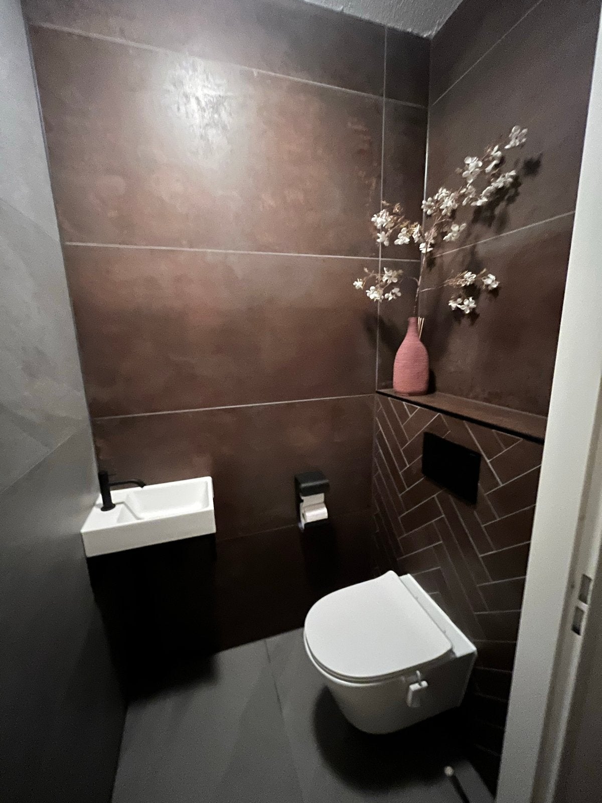 Roestbruine tegels 120x60 cm,7 stuks, 60 cm of meer, Zo goed als nieuw, Vloertegels, 60 cm of meer