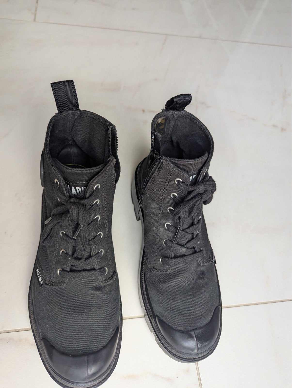 Palladium Pampa Hi Originale Zwarte Canvas Laarzen, Zwart, Lage of Enkellaarzen, Ophalen of Verzenden, Palladium