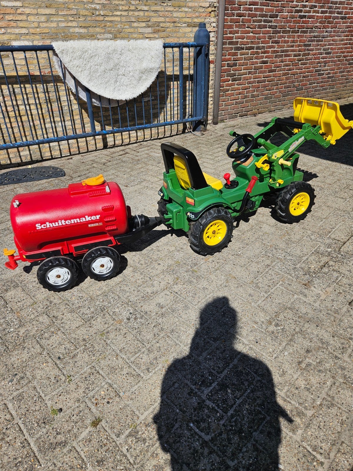Traptrekker met voorlader en tank, Kinderen en Baby's, Speelgoed | Buiten | Skelters, Ophalen, Zo goed als nieuw, Overige merken
