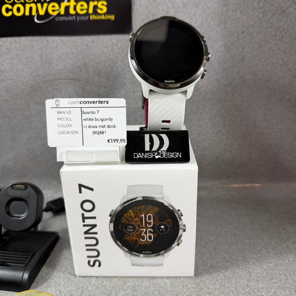 Suunto 7 smartwatch | White Burgundy | doos+dock | 392881, Ophalen of Verzenden, Gebruikt, Suunto, Waterdicht