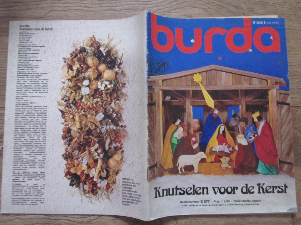 Burda Knutselen voor de Kerst Bestelnr.E577 M2018B SH40/81, Ophalen of Verzenden, Zo goed als nieuw, Handborduren, Patroon