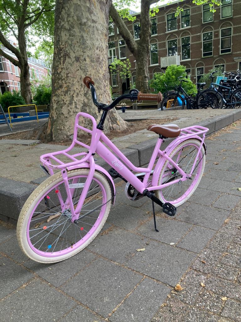 Roze kinderfiets “liberty”, Fietsen en Brommers, Fietsen | Kinderfietsjes, Ophalen, Gebruikt, Terugtraprem, 20 inch of meer