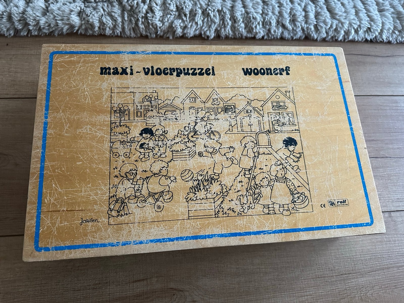 Maxi vloerpuzzel woonerf vintage van Rolf, Ophalen of Verzenden, Gebruikt, Van hout