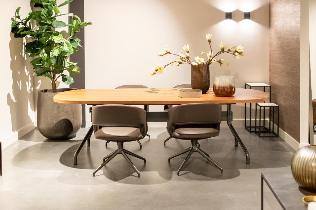 Eetkamertafel Flexform Academy, 100 tot 150 cm, Vintage, Vijf personen of meer, Ovaal