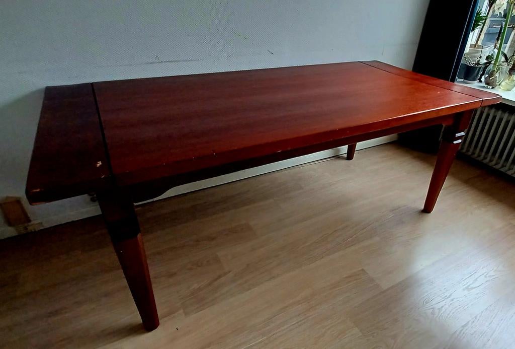 Mooie Ambor eettafel - Gemaakt in Indonesië, Huis en Inrichting, Tafels | Eettafels, Ophalen, Gebruikt, Exotisch, Klassiek, 200 cm of meer