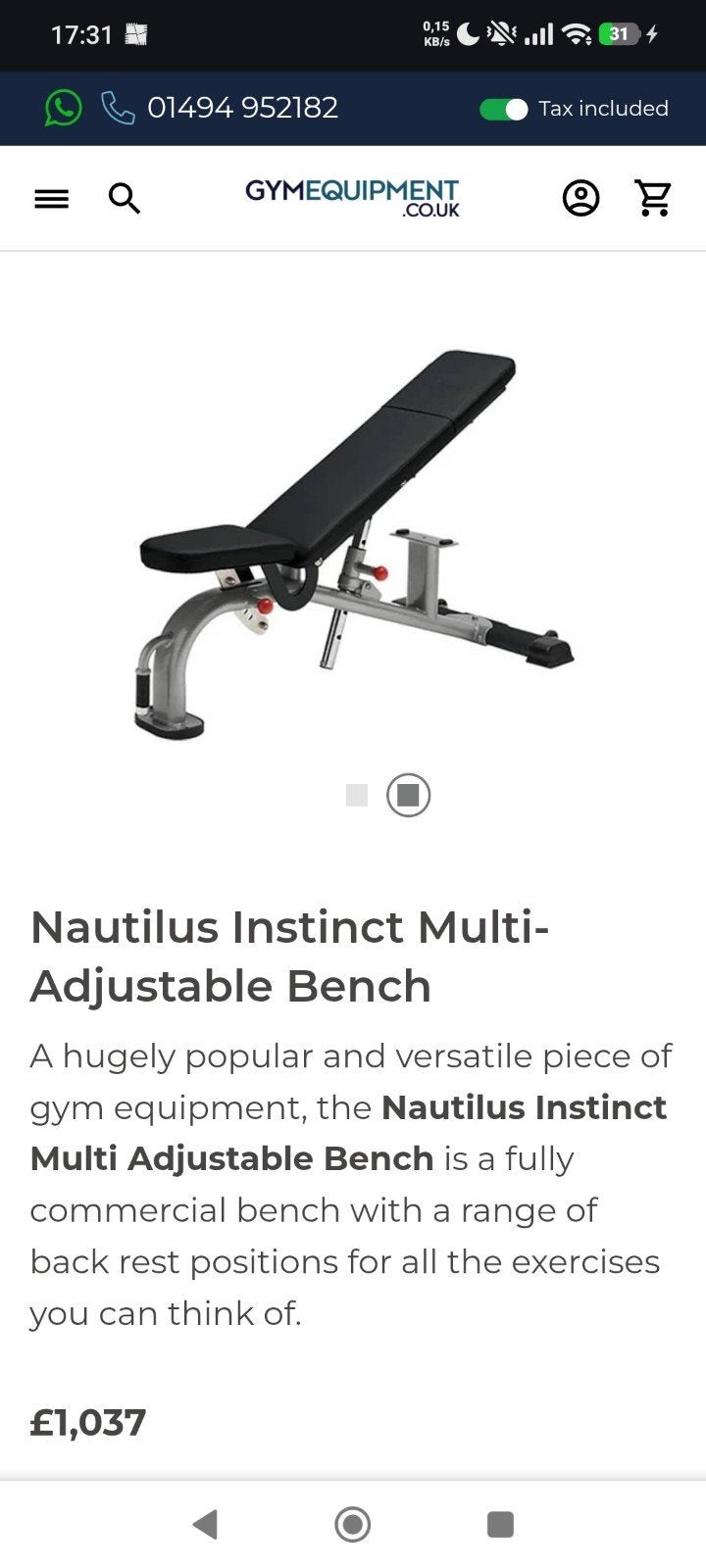 Nautilus Gymbench, Ophalen