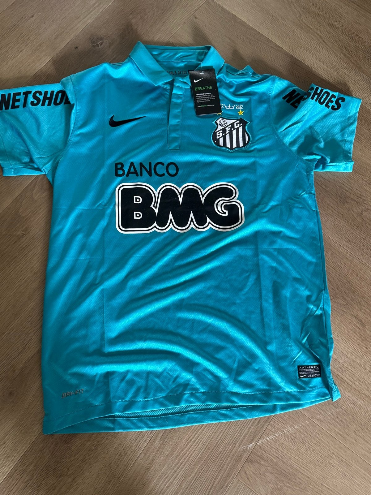Nike Santos FC Thuisshirt 2012 - Maat L, Maat 52/54 (L), Blauw, Nieuw, Ophalen of Verzenden