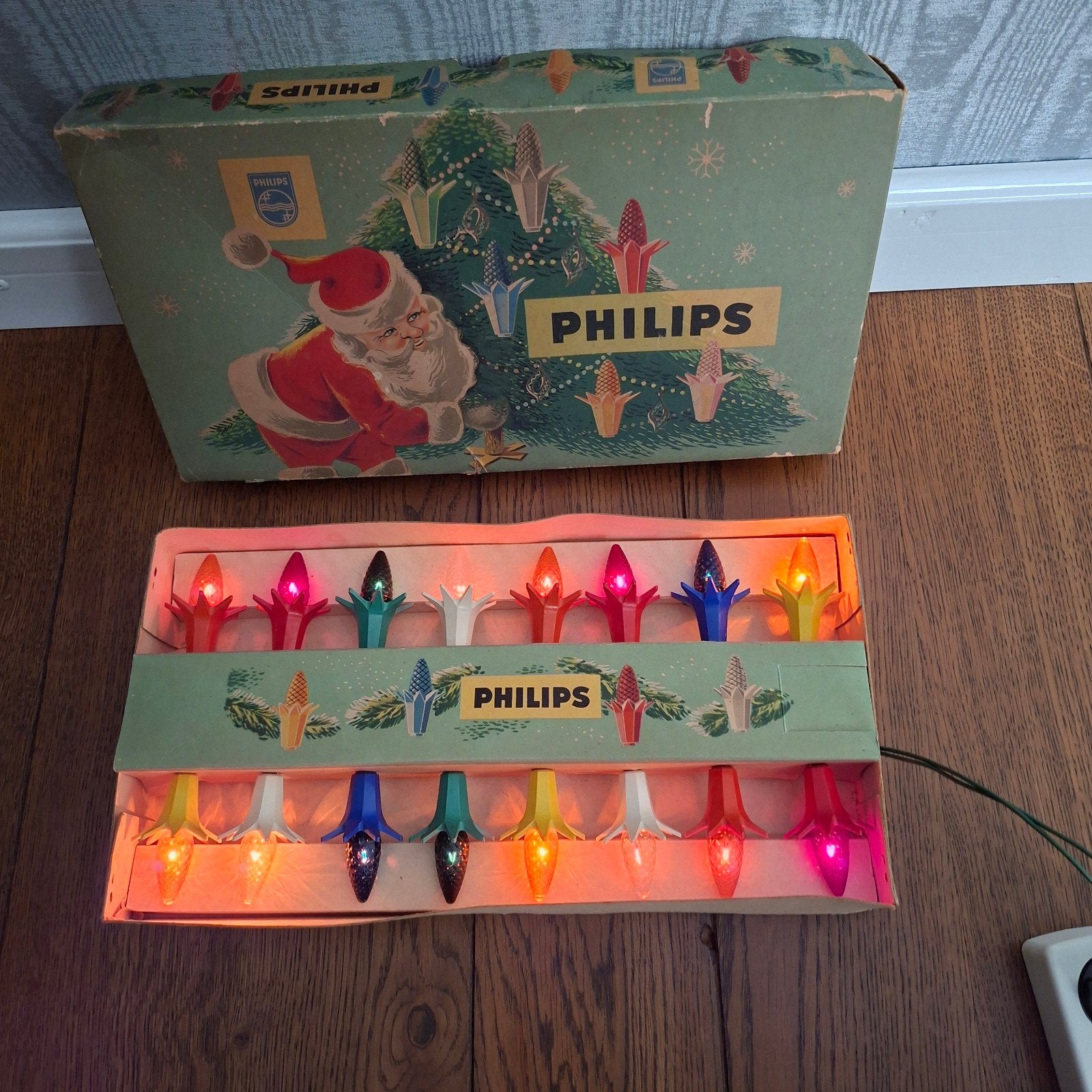 Nette Philips kerstverlichting met denneappel lampjes, Diversen, Kerst, Verzenden, Gebruikt
