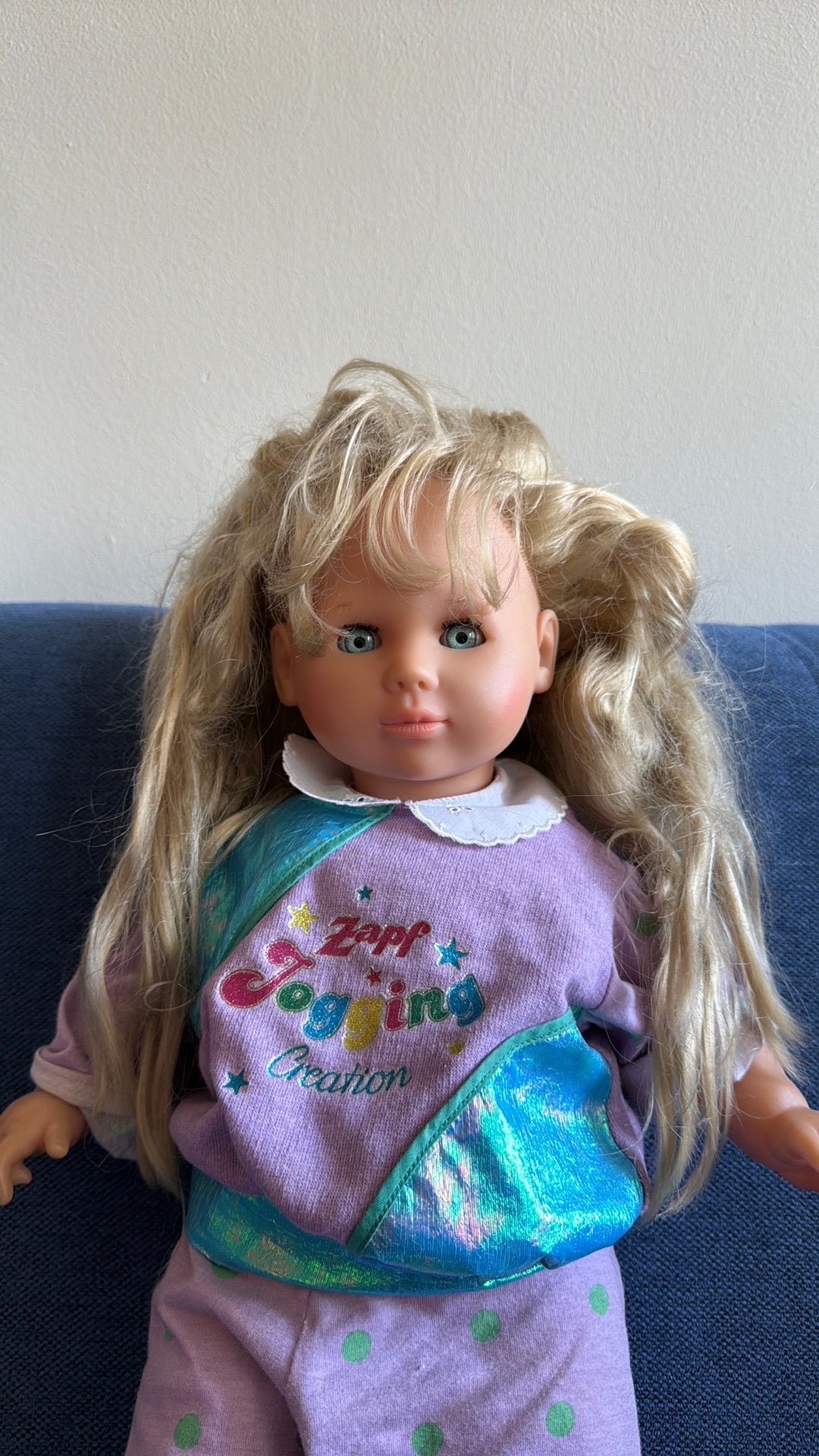 Vintage Zapf Jogging Creation pop met blond haar, Ophalen, Gebruikt, Overige typen